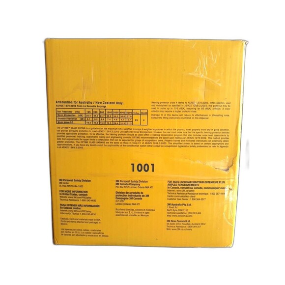 3M Push In Corded Ear Plugs 98 Individually Sealed Pairs Construction Tools Work - Picture 3 of 4